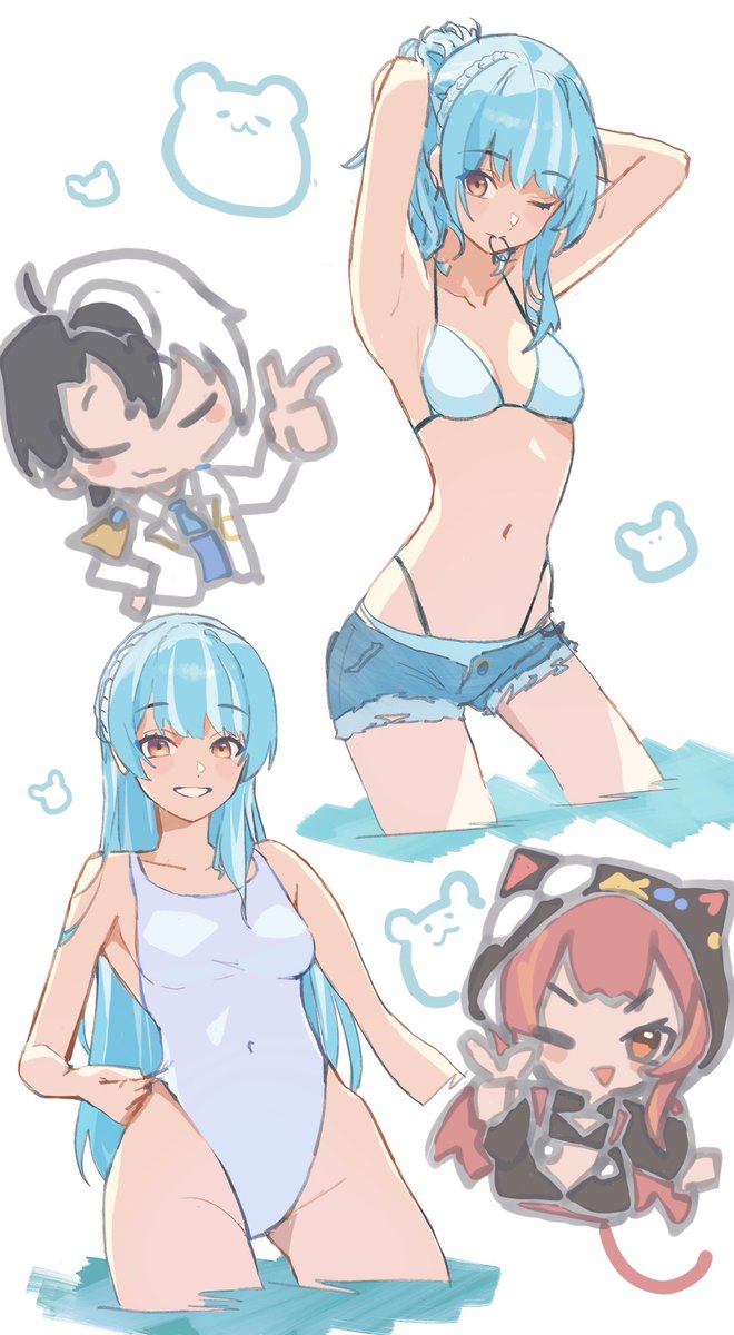 白。
-真冬の水着論争について-
🐈🌌

#ねこたぺすとりー #えまぁーと
#かみ絵いむ #らむねはいか画