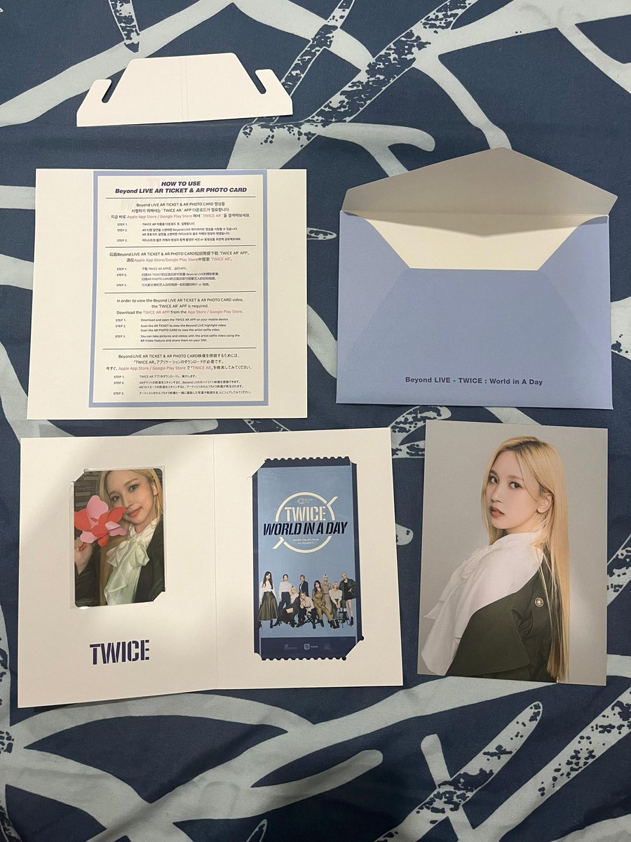 Na_zioo's tweet image. [WTS] TWICE World in a Day Special AR Ticket Set (MINA ver.) – On Hand, Unsealed

✨ Full Bundle RM80 (nego) – AR Ticket + Ticket Holder + AR Photo Card + Sticker &amp;amp; Photo Invitation
💡 DM for individual items/prices
📦 WM RM8 / EM RM16 | 📍 Shah Alam/Subang
#pasarTWICE #twice
