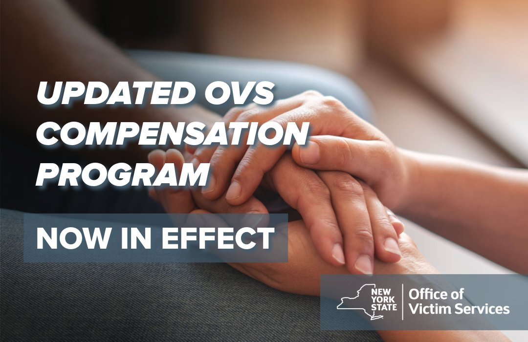 nysovs's tweet photo. The updated OVS compensation program is now in effect. New laws taking effect today expand who can apply and how claims are reviewed, making compensation more accessible for victims and survivors. 
Learn more: https://t.co/cbr6V8aDFP https://t.co/eVrk54tddZ