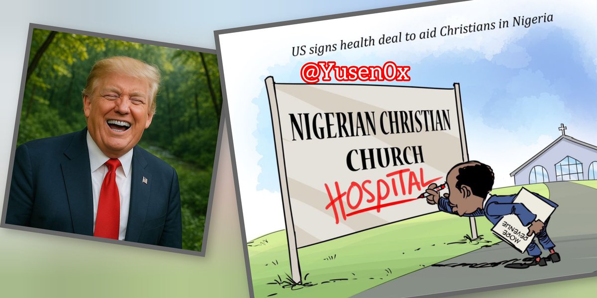 Yusen0x's tweet photo. NEWs: Nigerian churches will literally start turning into hospitals after US drops $2.1B aid bomb!
Pastors will now prescribe meds instead of miracles? 'Take two prayers and call me in the morning.'
Trump: Making faith heal for real! ๐โ๏ธ๐คฃ
#TrumpSaves #FaithBasedCare https://t.co/s40JVqlLV2