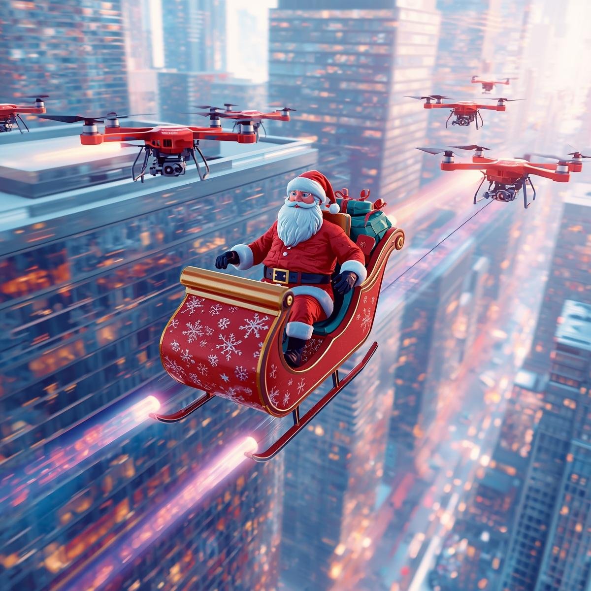 camsupport's tweet photo. 🎵 ’They’re mapping your roof, they’re checking it twice...’ 

Ok, Santa being pulled along by drones is pretty cool... but maybe we will reserve those for the building inspections? 

#MerryChristmas from everyone at CAM! https://t.co/Oh2fBCiQKE