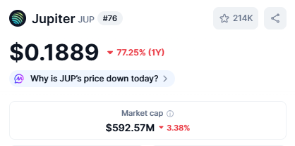 and if you were thinking $jup is gonna save the trenches this january

it won't.