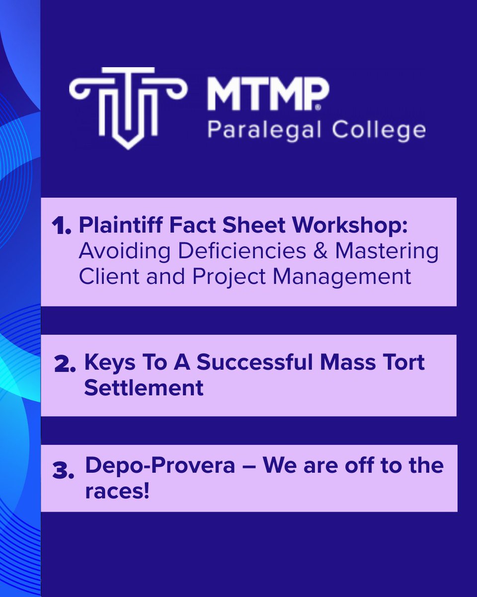 🚨 The results are in! Check out our most-attended #MTMPConnect and #ParalegalCollege webinars of 2025. 🤩

💡 Missed these webinars? We've got your covered. Email Aimee Ainslie at aainslie@mtmp.com to request a recording or unlock full access to our complete webinar library.