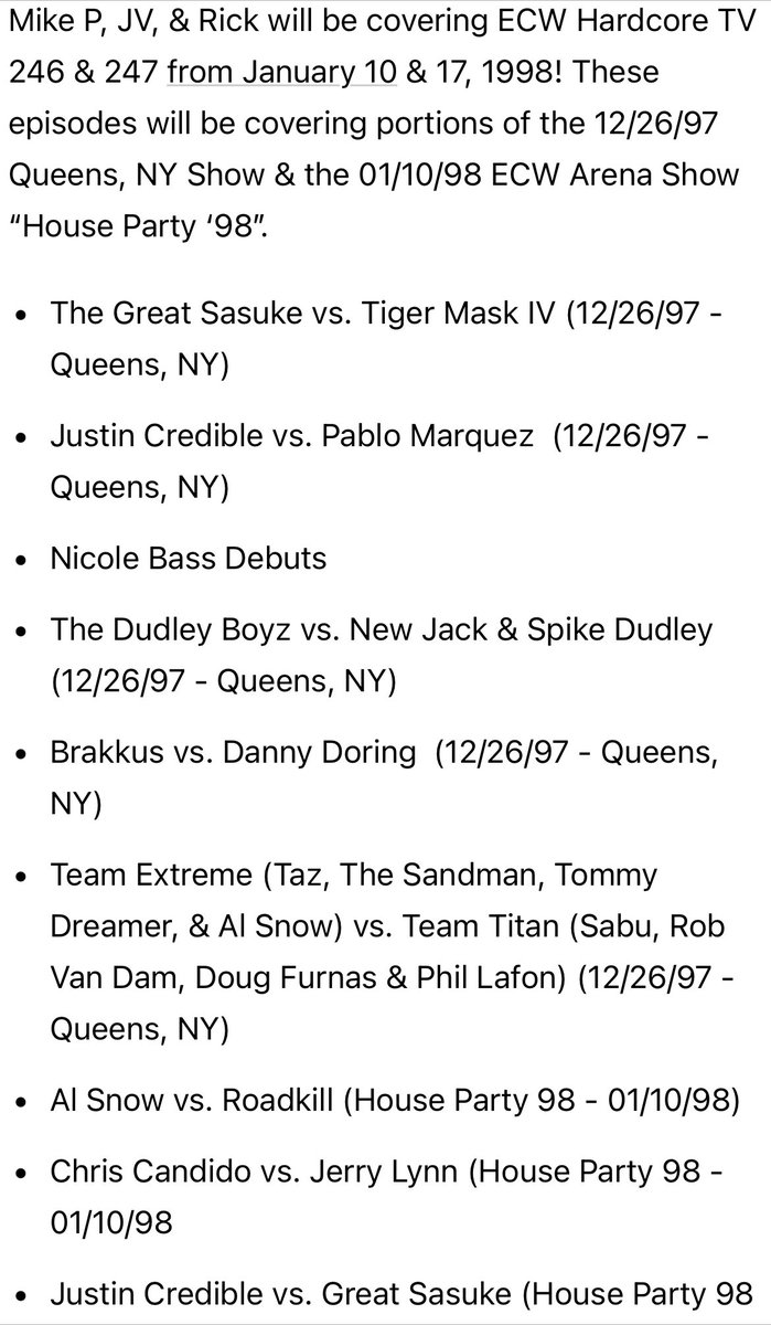 Extreme ECW Live Cast tweet media