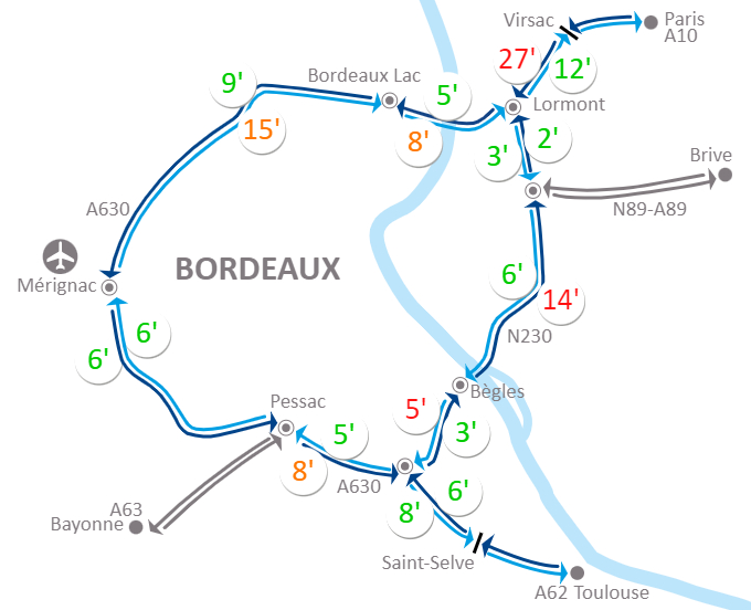 🚗#Infotrafic à 18h09 ⏱️Vos temps de parcours sur <a href="/A10Trafic/">Autoroute A10</a> <a href="/BordeauxTrafic/">Rocade de Bordeaux</a>. #BienVoyager #BordeauxTrafic