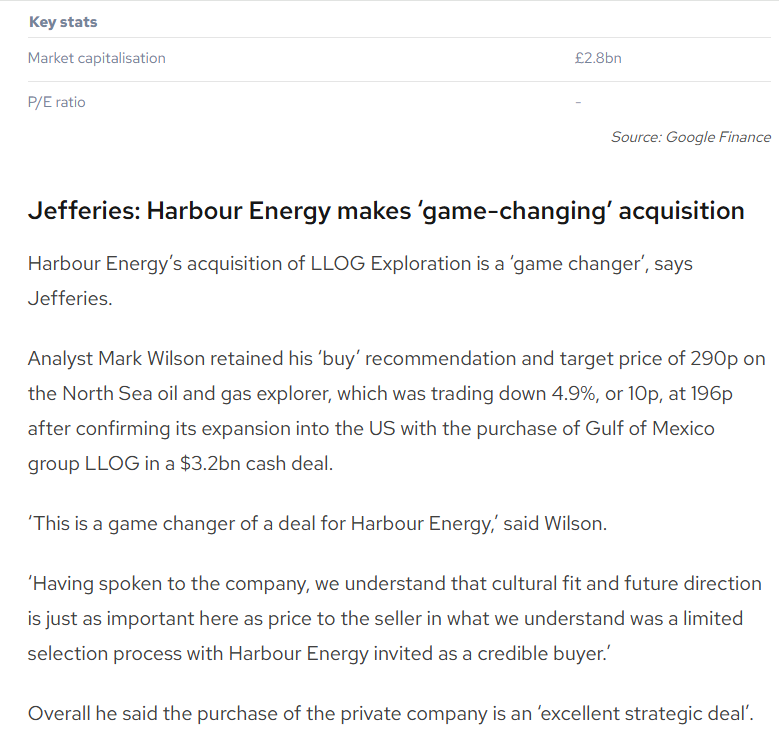 entrustTMF's tweet image. #HBR Jefferies: Harbour Energy makes ‘game-changing’ acquisition