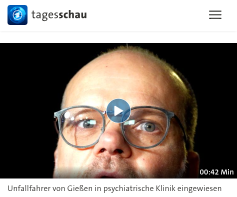 FrankenDemo's tweet image. Im #Tagesschau-Artikel über Amokfahrt des Aserbaidschaner Asim B. in #Gießen werden weder Name noch Migrationshintergrund des Täters erwähnt.

Stattdessen: "32 Jahre alten Gießener"🤥

Außerdem verwendet die Tagesschau tatsächlich folgendes Vorschau-Bild für ihren Videobericht.⬇️