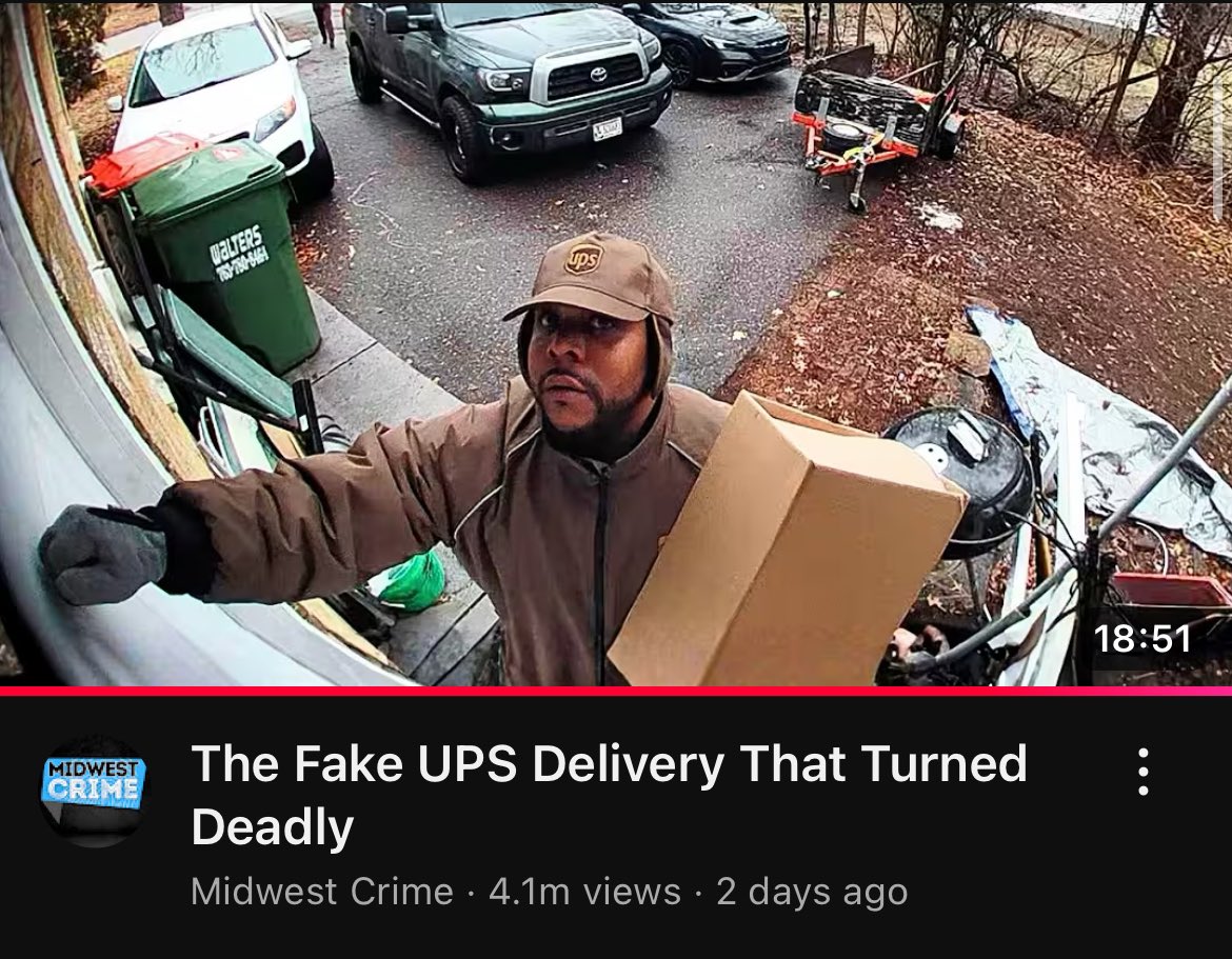 AwinoE5's tweet image. Everyone gotta watch this fake UPS delivery video bro, it’s so tapped