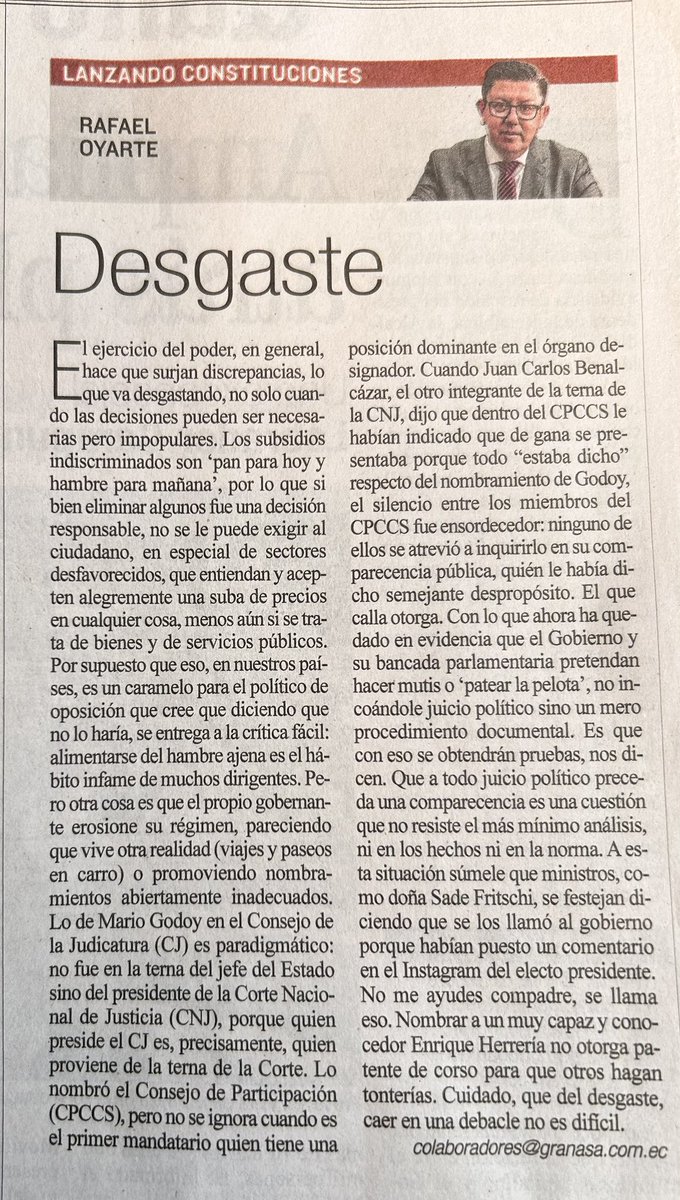 Una cosa es el desgaste propio de una gestión gubernamental y, otra, que eso se produzca por sostener impresentables o por nombrar alegremente.