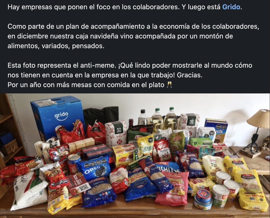 nicoproducto's tweet photo. Las startups: "La caja navideña es un embole, nosotros no la vamos a dar"

Grido: https://t.co/L4HgVNZECn