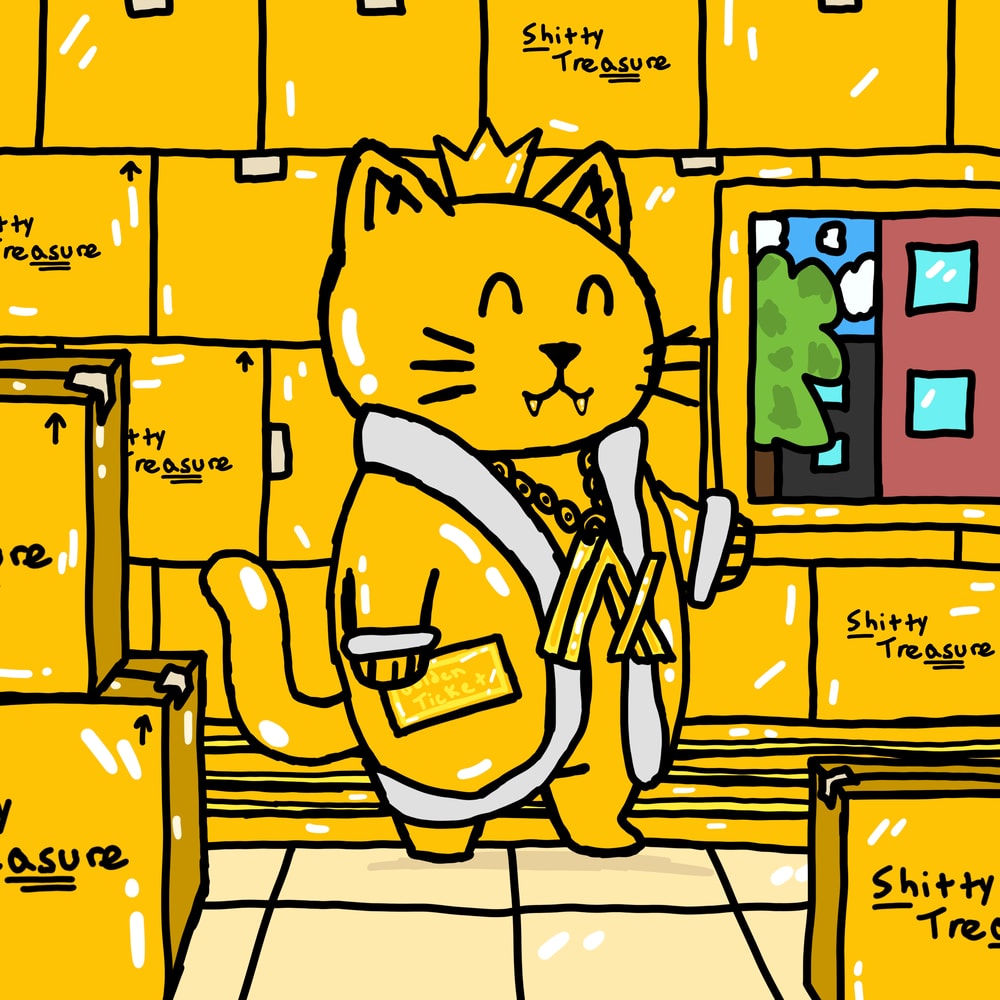 ShittyKitties_'s tweet image. Today's Shitty Kitty:

SK4L #79 - The Golden King
Owned by @YoubetchaAlgo

Drop your kitties below 👇