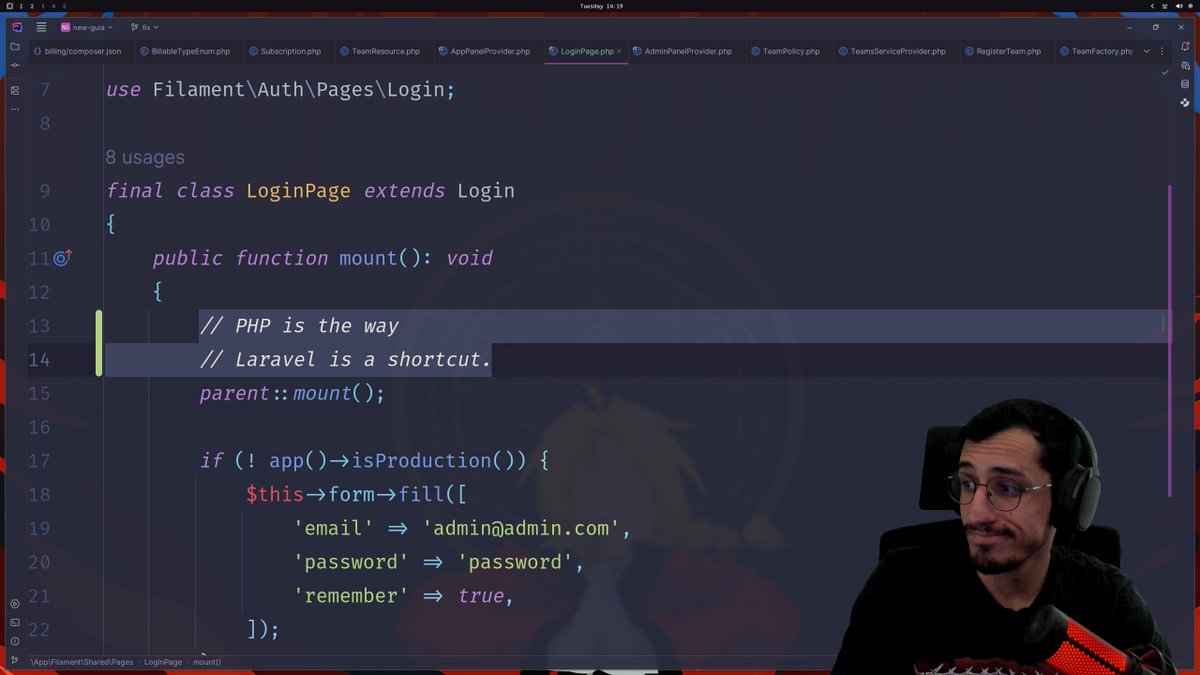 danielhe4rt's tweet image. LIVECODING ON! #PHP #Laravel

Finishing a Modular SaaS application to get rich in no time. 

LIKE + RT = Humble &amp;lt;3
twitch.tv/danielhe4rt