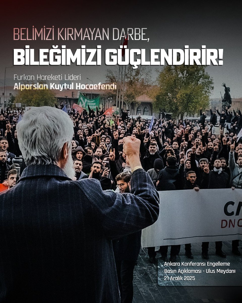 Belimizi kırmayan darbe, bileğimizi güçlendirir!

21.12.2025 | Ankara Ulus Meydanı