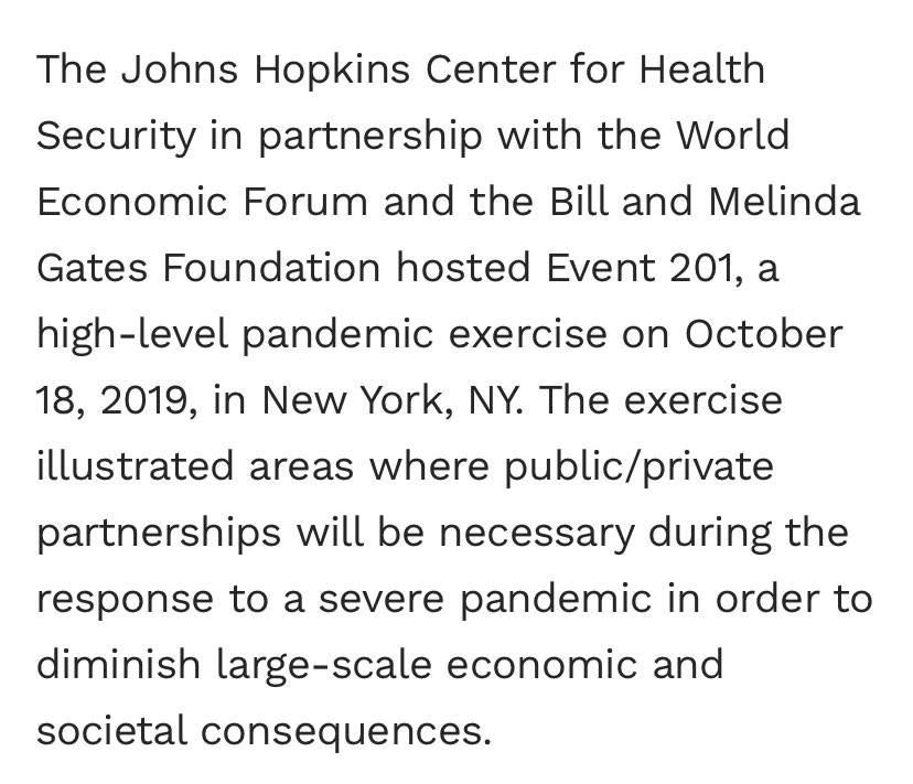 Do you remember #Event201❓
It's insane how #BillGates is so lucky &amp; always seems to be in the right place at the right time … until this day‼️

We're sure it's just coincidence 😉

Sad but true the people are hiding from the truth‼️

#Vaccines #WHO #WEF #Covid #Biontech  #mRNA