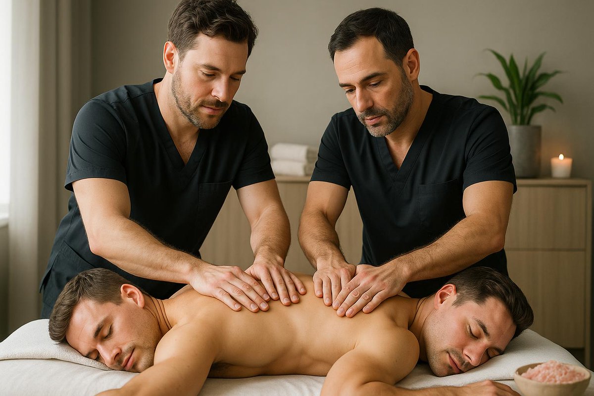 Bryan4massage's tweet photo. Experience a Tandem 4-Hand massage—two skilled practitioners, one session, deep relaxation. Designed for men who value health, comfort, and privacy. Book your next bodywork in San Diego. https://t.co/MmPg344xD7 #Massage #SanDiego #Wellness https://t.co/Gec8K7tlr8