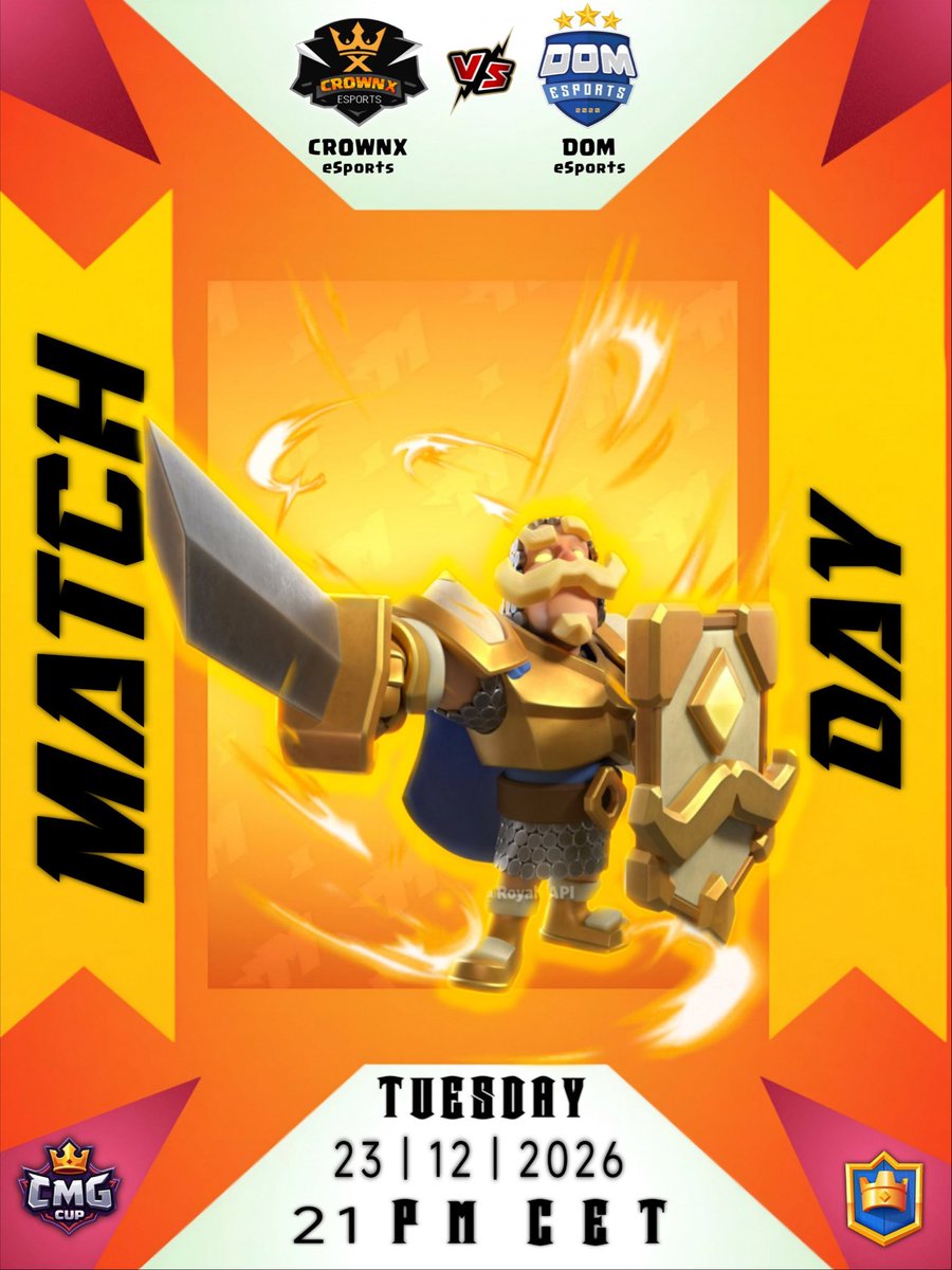 <a href="/CMG_Cup/">CMG Cup</a> 

CrownX eSports Vs. <a href="/DOMeSportsBR/">DOM eSports ✨</a> 

9 PM/21 CET Today!