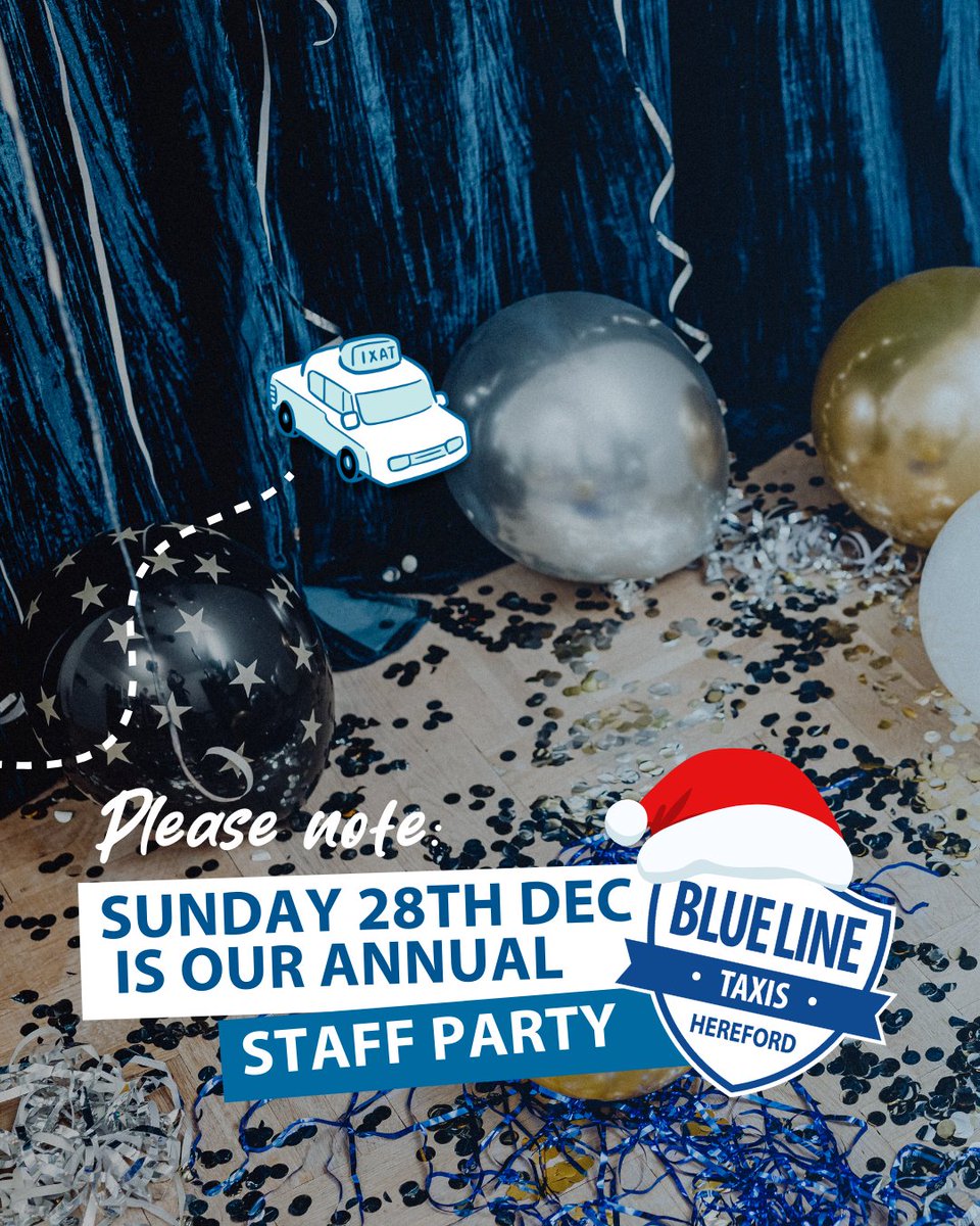 On Sunday 28th, all our hardworking staff will be together, for our annual xmas party! 

We’re still available as usual, so please continue to get in touch &amp; make your travel bookings. However, some of our services may be limited while our drivers enjoy well-deserved celebrations