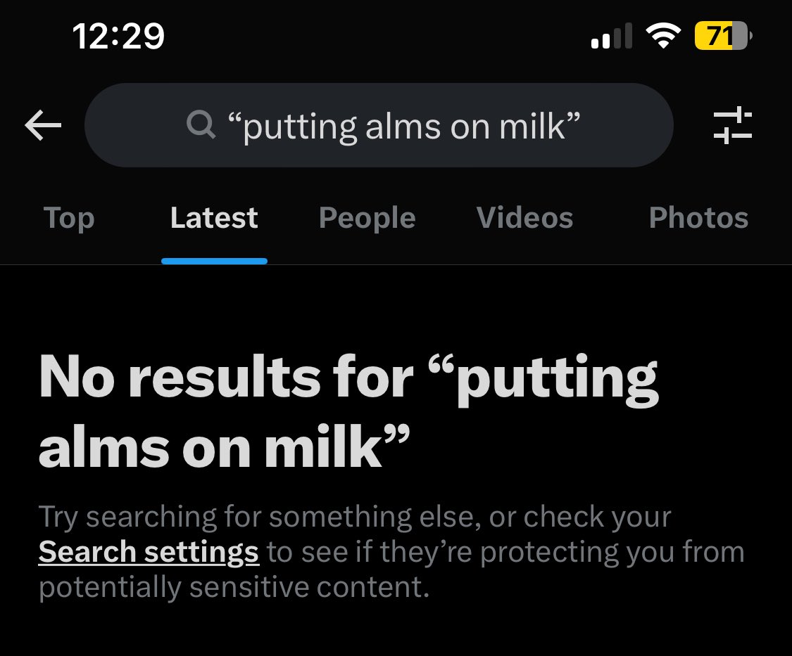 you’re telling me they’re putting alms on milk?