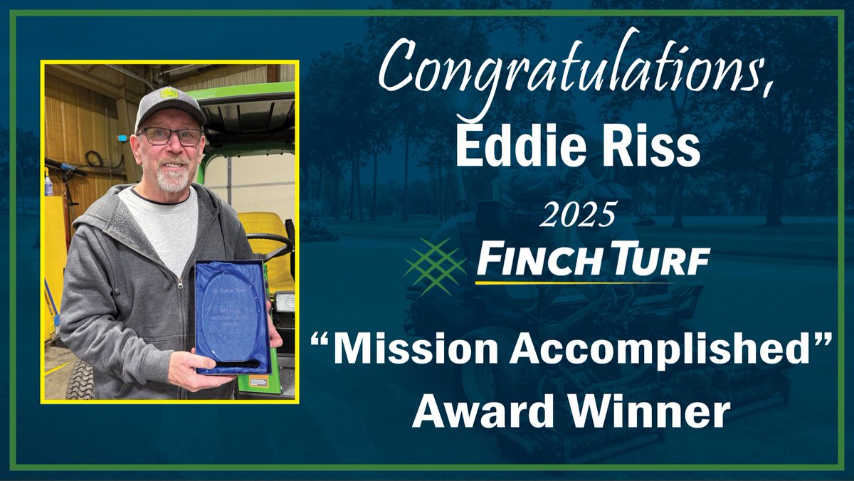 FinchTurf's tweet image. 👏🏻 Join us in congratulating our 2025 “Mission Accomplished” Award Winner, Eddie Riss! Eddie plays a vital role in our Transportation Dept on Long Island. He is a true team player, always going the extra mile, and does it all with a smile on his face! 👏🏻 #BestOfTheBest #TeamFinch