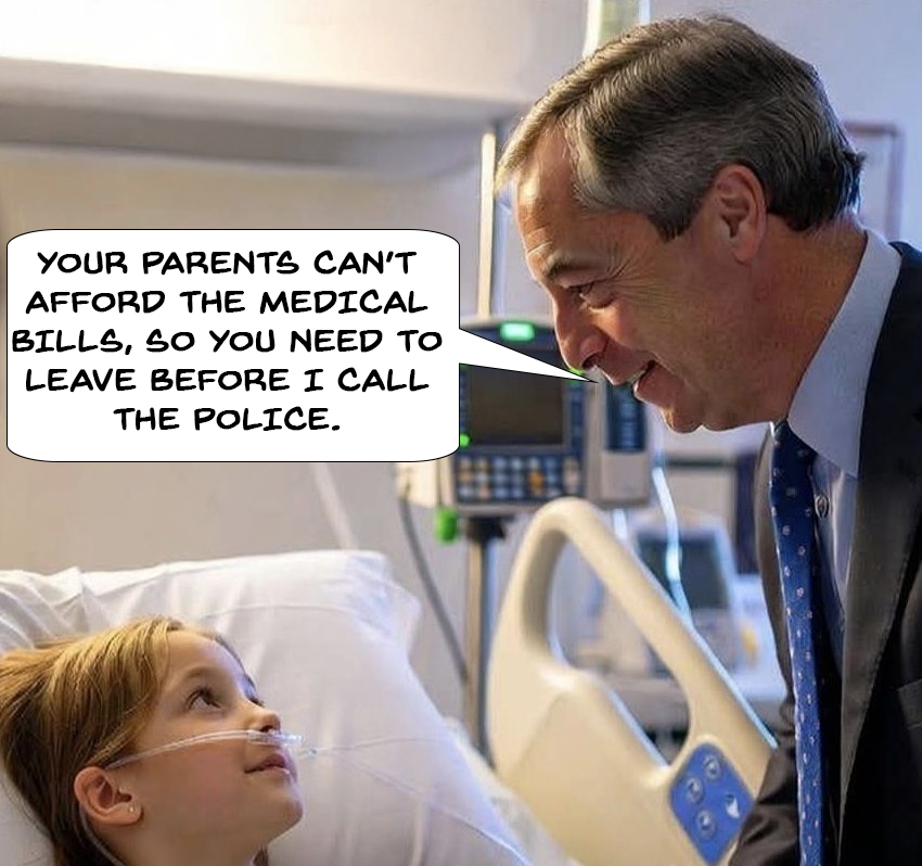 BoveFromAbove's tweet photo. Don't let Reform privatise our NHS. https://t.co/WyJkLTA8Gk