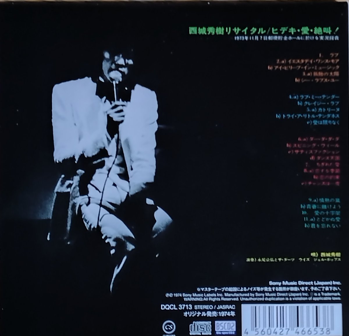 西城秀樹　リサイタル　LIVE セット 西城秀樹の全てを記録と記憶に残したい #西城秀樹 2021年12月24日は