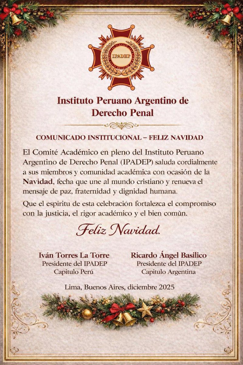 Instituto Peruano Argentino de Derecho Penal tweet media
