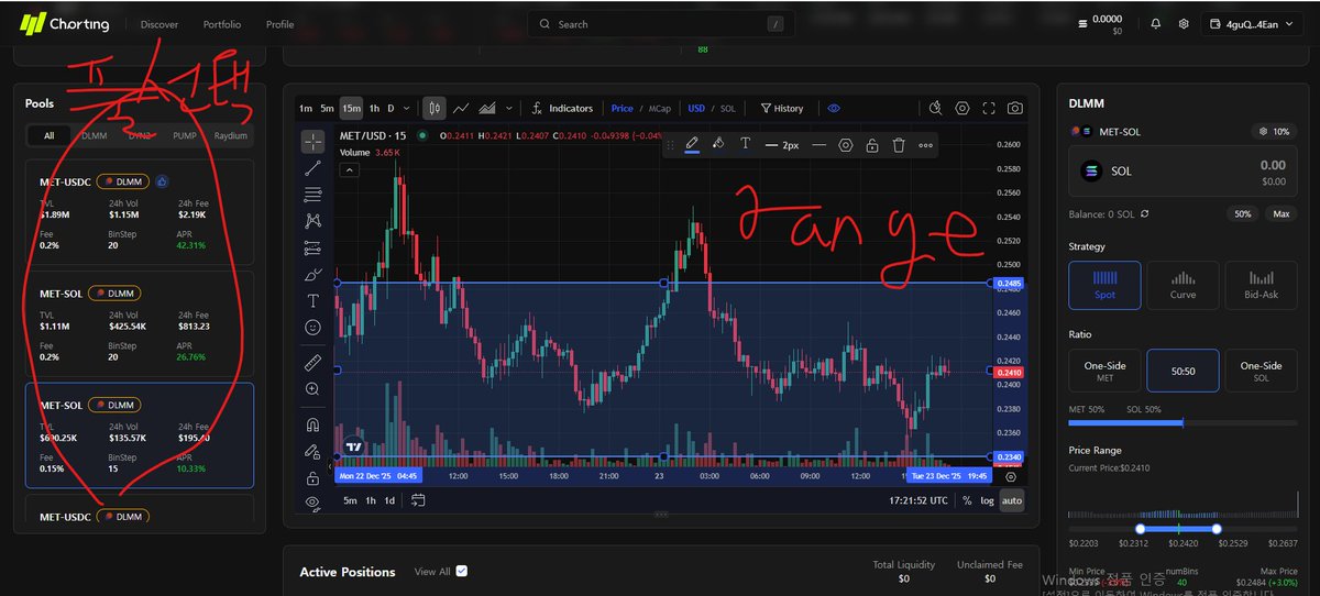 소개할만한 LP 툴이 있어서 글 또 써봄
charting.ag/?ref=SEXKING
**참고로 광고 아님**
광고 문의 환영..

우리 다오는 내가 한명씩 각 분야별로 잘하는 친구들
데려와서 만들었는데, 
그중에서 나는 최근 기준으로
멀티체인 LP파밍(주), 아비트라지(부)를 맡고있음

솔라나 밈코 시즌에 메테오라