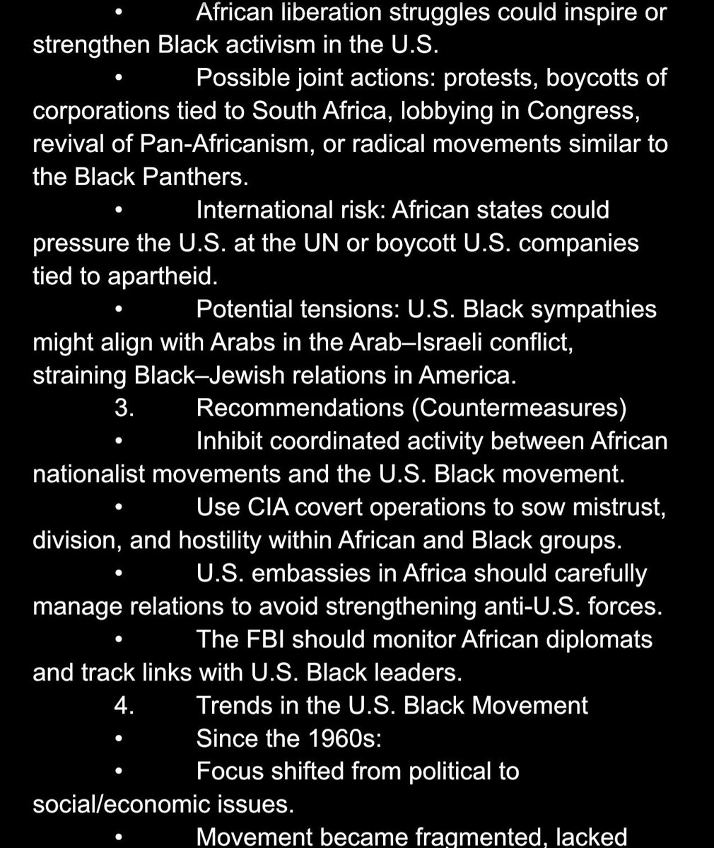 Marcus_DidDat's tweet image. Proof the governments main threat is black unity. Shame all these people can do is think about us while they lose the country. The is a piece of memorandum 46 which is active today. #racism #america #BlackTwitter