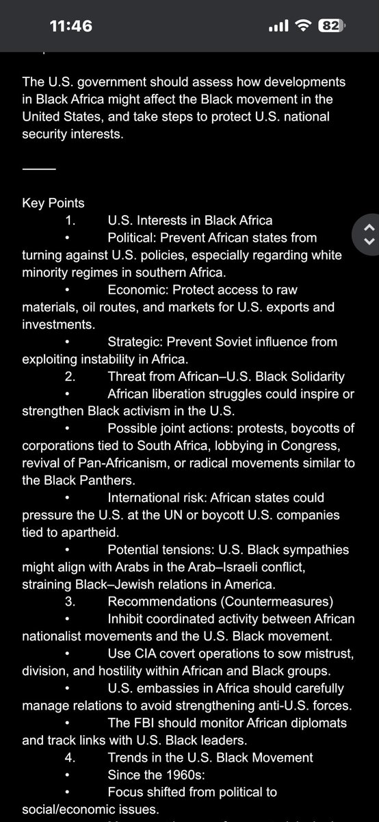 Marcus_DidDat's tweet image. Proof the governments main threat is black unity. Shame all these people can do is think about us while they lose the country. The is a piece of memorandum 46 which is active today. #racism #america #BlackTwitter