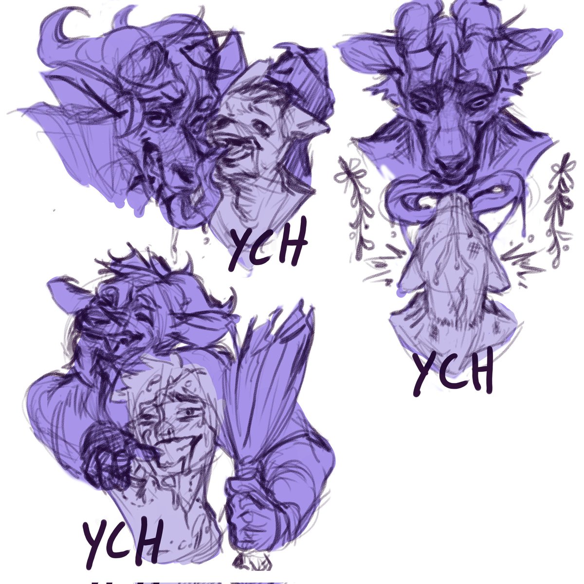 ando cocinando unas YCH para etas fiestas~ ¿se portaron mal este año 😏? 

DATO CURIOSO Krampus es padrino de los hermanos chamucos