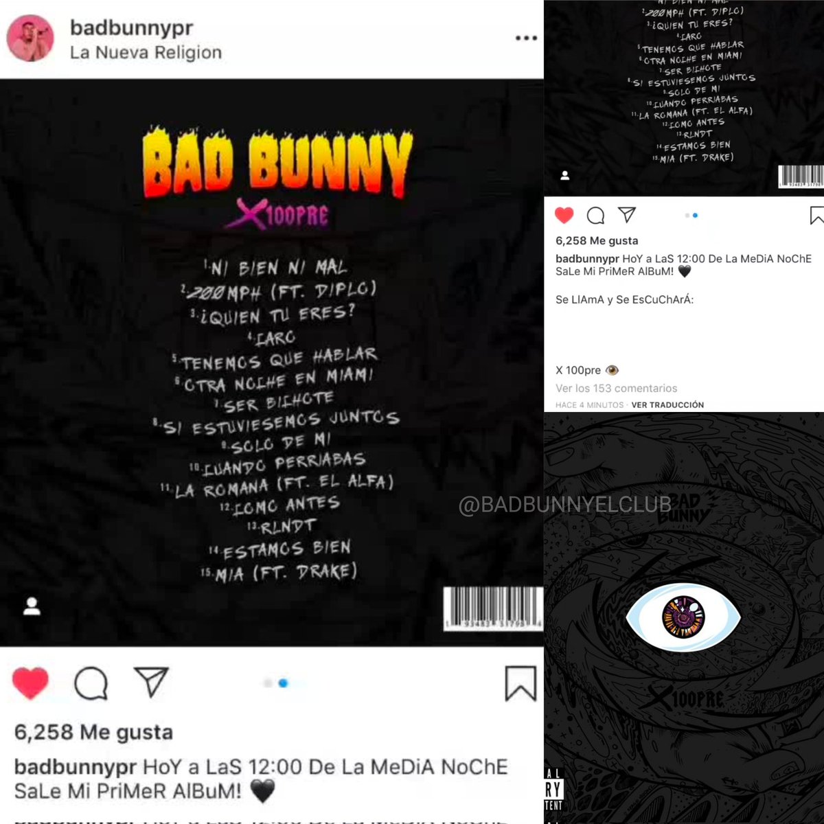 keiveiec's tweet image. HoY a LaS 12:00 De La MeDiA NoChE
SaLe Mi PriMeR AlBuM! 🖤

Se LlAmA y Se EsCuChArÁ:

X 100pre 👁️

Bad Bunny hace 7 años