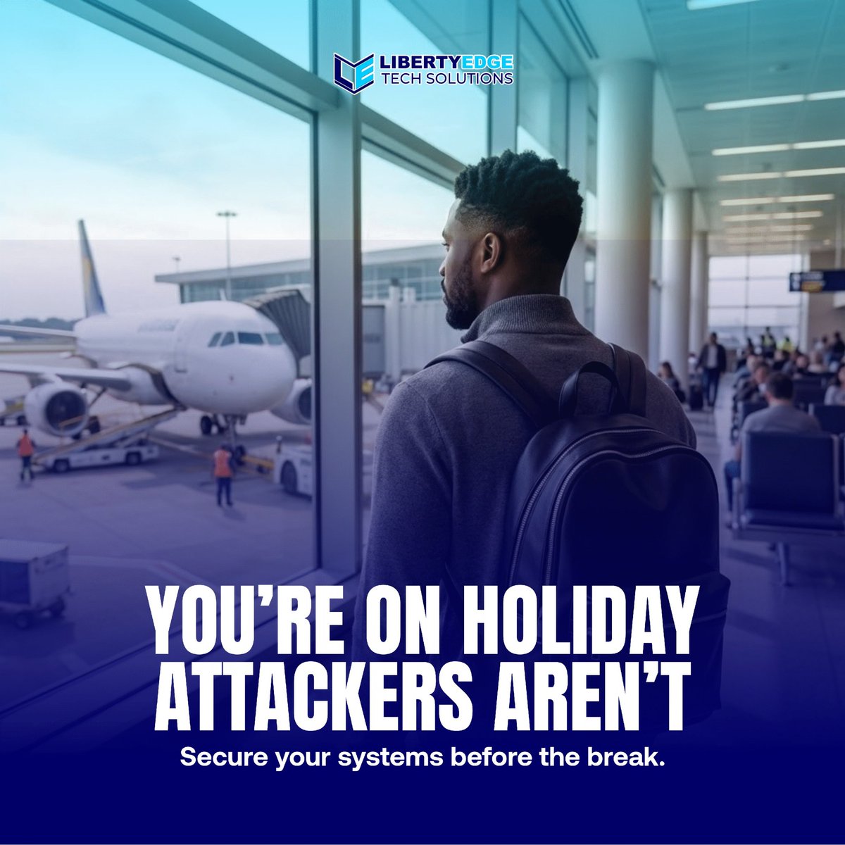 You may be on holiday,but attackers aren’t.

Unattended systems + oversharing = easy access.

Before you rest: • secure access
• enable mfa
• update systems
• use virtual cards
Stay safe.

Follow @LibertyEdgeTech for practical security insights.

#cybersecurity #staysafe