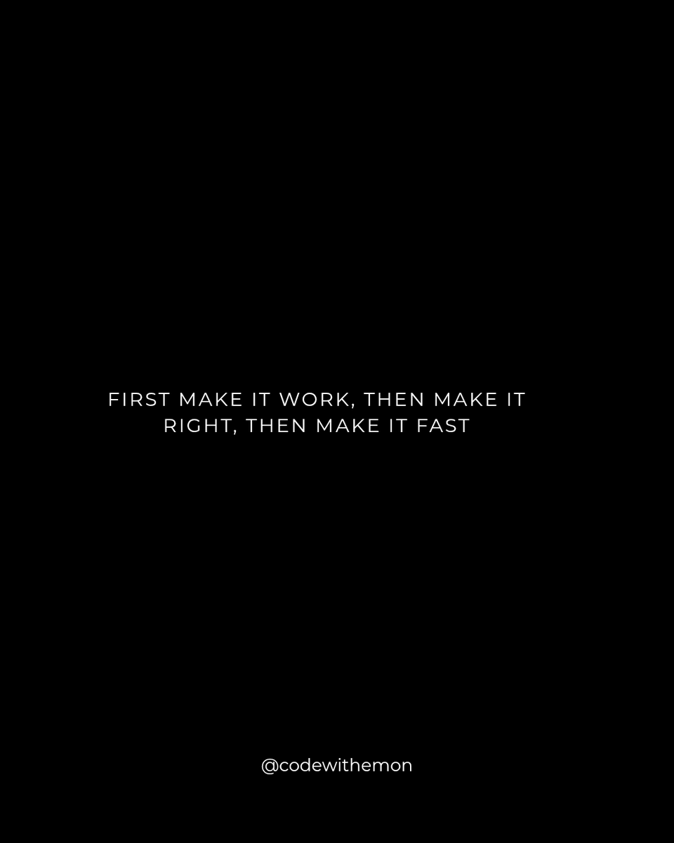 bangcoder's tweet image. My coding motivation day 01 👇👇
First make it work, then make it right, then make it fast
#coding #javascript #bcdtrading #ppnaravit #4EVE5thAnniversary