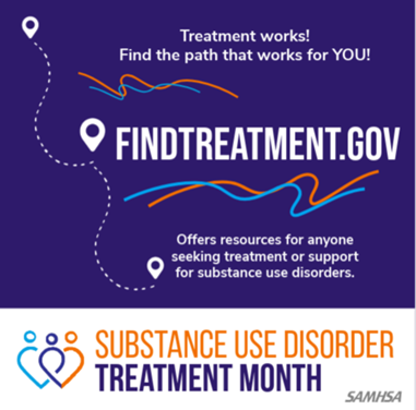 samhsagov's tweet image. This January, SAMHSA observes Substance Use Disorder #TreatmentMonth. We will highlight resources to help people throughout the U.S. find their path to treatment and recovery. Check out our toolkit: samhsa.gov/treatment