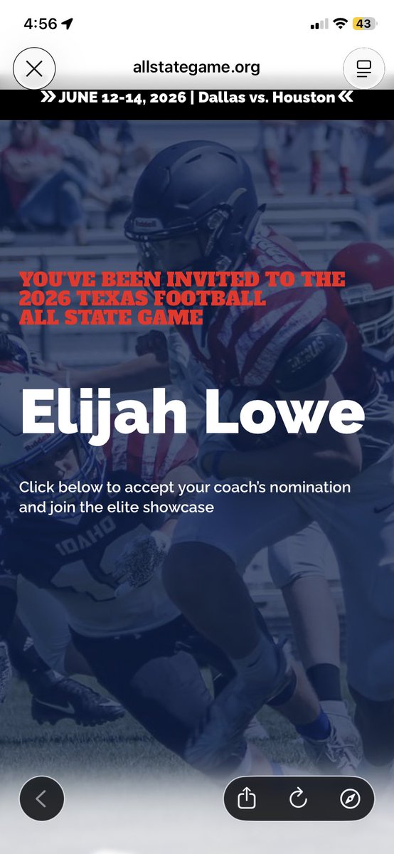 elijahlowe2029's tweet image. I really appreciate the invite! @AllStateGameASG @ElsikFootball @__CoachRod
