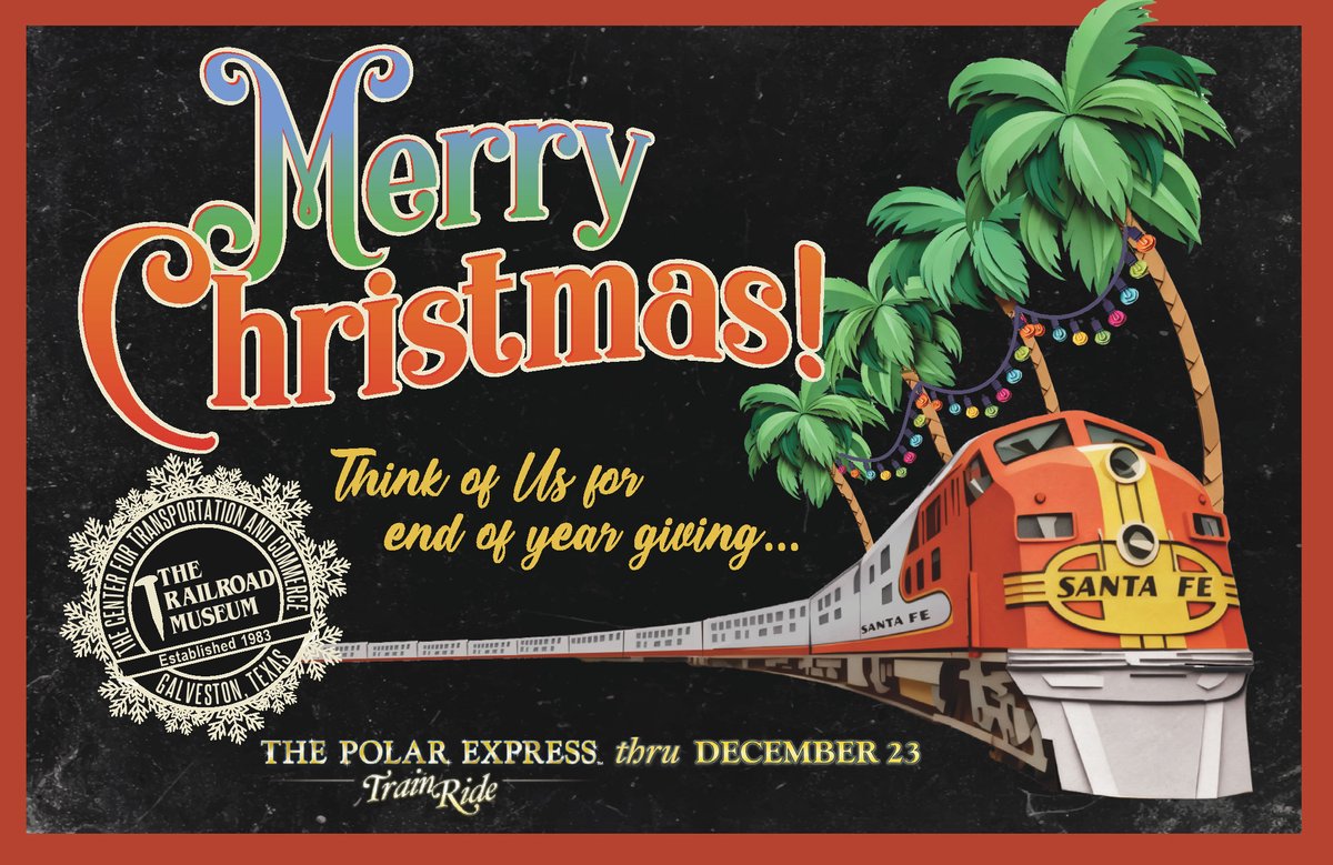 Merry Christmas! 🎄✨
As the year comes to a close, please think of us for your end-of-year giving. Your support helps preserve Galveston’s rich railroad history and keeps the magic rolling for future generations.

❤️ Give today: galvestonrrmuseum.org/ways-to-give/
