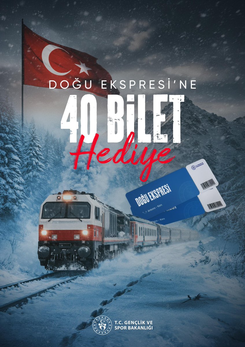 Anadolu’nun kalbinden Sarıkamış’a uzanan Doğu Ekspresi seni çağırıyor...🇹🇷🚂

#BuTopraktaİzinVar etiketine yaşadığı şehri yazan 40 genç arkadaşımızı, her karışı tarih kokan topraklara muhteşem bir yolculuk bekliyor.

#GSBHepYanında