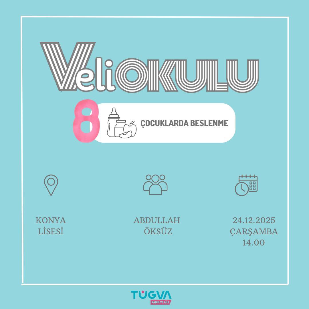 📚 Veli Okulu Konya Lisesi’nde!

Aile bağlarını güçlendirmeyi ve sağlıklı iletişimin önemini merkeze alan Veli Okulu programımızda;
🍎Çocuklarda Beslenme,
🧠Akran Zorbalığı,
📱Bağımlı Mıyız?
🧮 Öğrenme Güçlükleri
başlıkları ele alınıyor.
📍 Konya Lisesi
🗓 24 Aralık 2025 Çarşamba