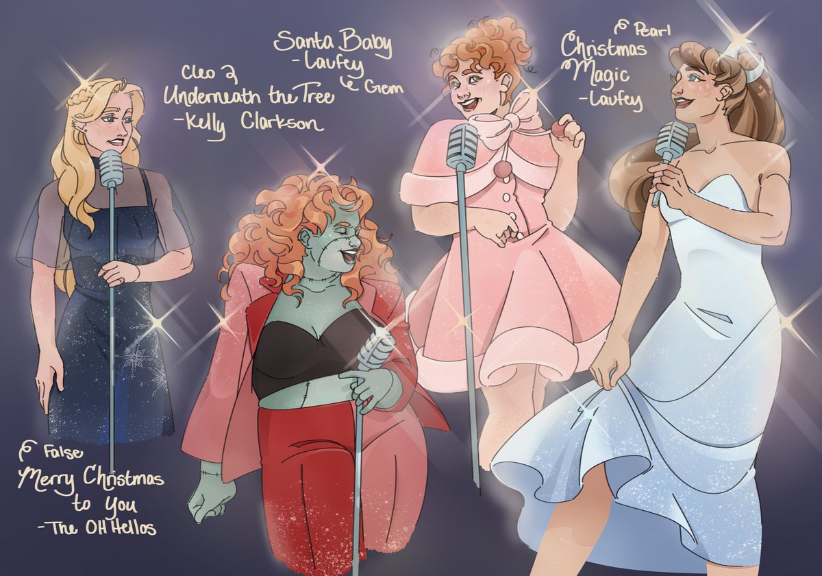 hermitgals x my christmas playlist! 
[ #falsesymmetry #zombiecleo #geminitay #pearlescentmoon ]