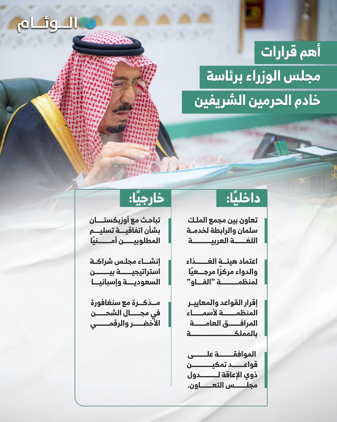 إنفوجرافيك | أهم قرارات مجلس الوزراء برئاسة خادم الحرمين الشريفين 