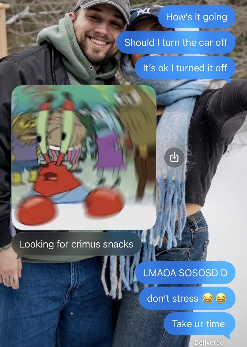 I have cramps so my partner is having to run into crowded stores and grab the things we need and he’s handling it super well 😭😂