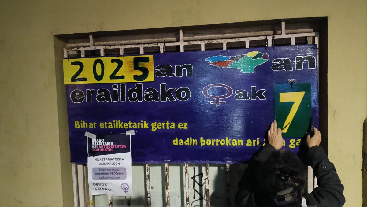 7 emakume erail dituzte aurten EHan. Josune eta besteak gogoan izan ditugu gaurkoan.

Borrokan jarraituko dugu denok aske izan arte, gure gorputzen jabe izan arte eta indarkeria matxistarik gabeko Euskal Herria eraiki arte!