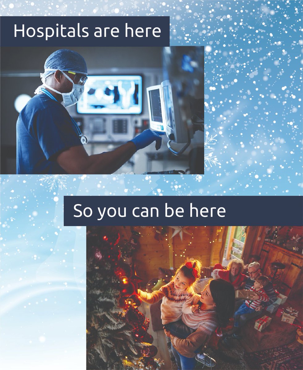 Hospitals are on the job 24/7/365. Always here to make you feel secure so you can enjoy time with the people who matter most. Happy Holidays and thank you to our healthcare teams who care for their communities every day.
