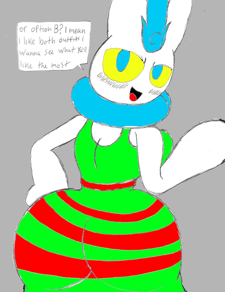 deviantbuu's tweet image. which christmas outfit looks good on dianica? A or B?