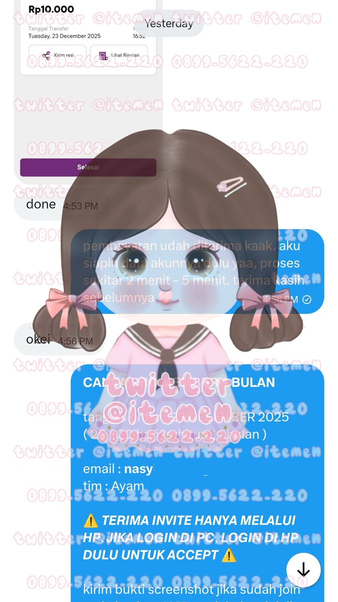 itemen's tweet image. 10.229 cap-cut private 1 bulan
10.230 can-va member 1 bulan
10.231 can-va designer 1 hari
10.232 vi-dio private mobile 1 bulan