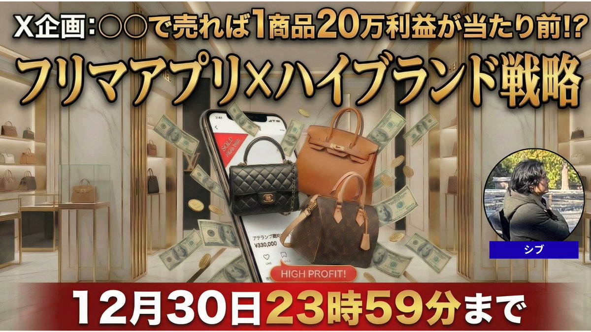 shibu07770's tweet photo. 【フリマで1撃20万利益の㊙商品知りたいですか？】

✅某アプリで一撃20万取れる商品とノウハウを暴露
✅実際に僕が売った実績を公開
✅初心者でも即実践可能
✅20万以上の利益を乗せるテクニックも暴露

正直、これそのまま真似すればみんな
一撃20万の利益出ちゃいます😆

この戦略を知りたい人はいいねと「フリマ」とリプで自動返信します

※自動返信がこない人は直接連絡ください。

〆切：12/30　23:59まで