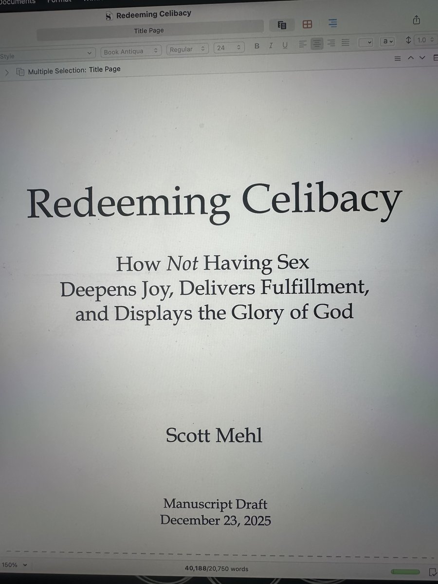 Wrapping up the year by submitting the initial manuscript for book #3 to P&amp;R: a companion  to Redeeming Sex for those that are single and celibate.

Honestly feel like th message  is even more important / impactful than  Redeeming Sex and can't wait for you all to read it!