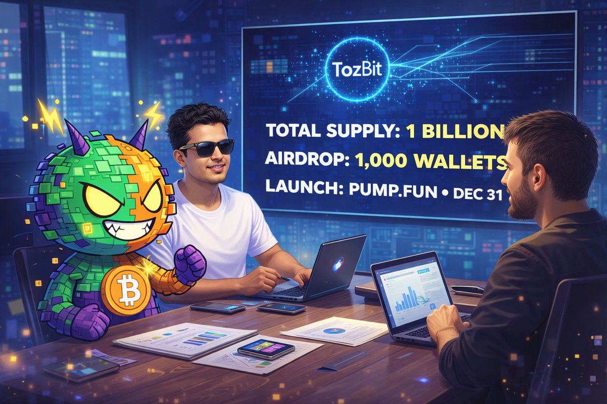 TozBit's tweet photo. 📍Real meetings 📍 Real planning 📍Real launch

✅ Total Supply: 1,000,000,000
🎁 Airdrop: 1,000 wallets
🚀 Launch: Dec 31 on https://t.co/b0ItNnrI2s

📌No shortcuts. No copy-paste. This is $TozBit ⚡

#Solana #Airdrop #pumpfun https://t.co/bQ7SB68h8q