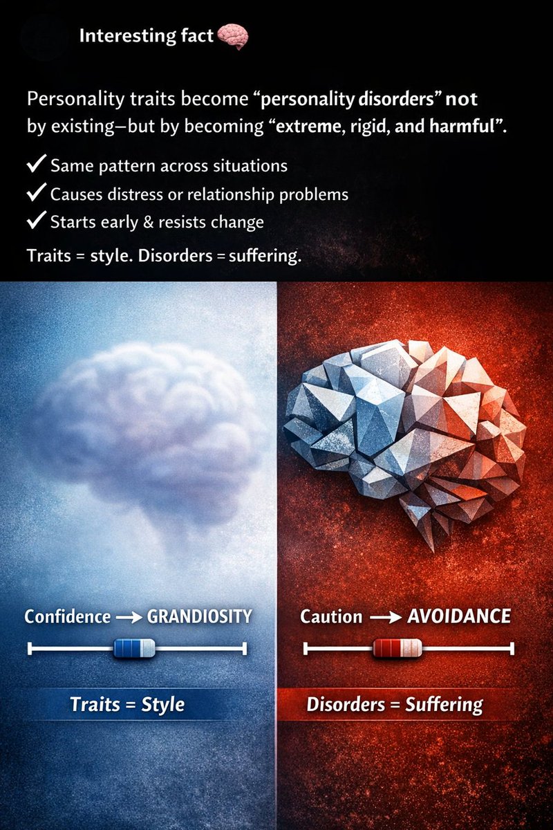 gopikagg's tweet photo. Personality traits become personality disorders only when they become extreme,rigid and harmful.
#personalitydisorders #personality #mentalhealth #health #Psychology #Psychologist #Vienna #brain #BrainHealth #Writer #Neuroscience #Neuropsychology #ASPD #Psychopath #NPD https://t.co/H5vxW06Fv8