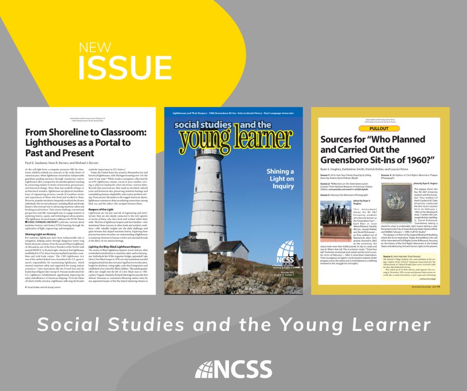 NCSSNetwork's tweet photo. ⚓️ This open access lighthouse-focused inquiry addresses the NCSS Theme: SCIENCE, TECHNOLOGY, AND SOCIETY; cultivates curiosity about maritime history; and fosters #STEM learning through the exploration of light, engineering, and navigation: https://t.co/UcPFavCi90 #SSYL #younglearners #elementary
